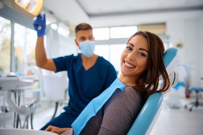Patient receiving restorative dental care treatment in Monett, MO